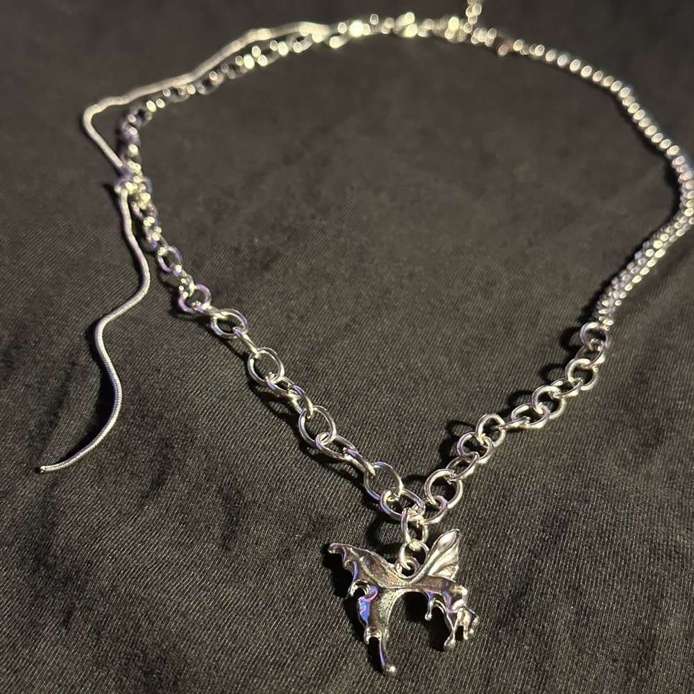 “Midnight Flutter” Butterfly Necklace